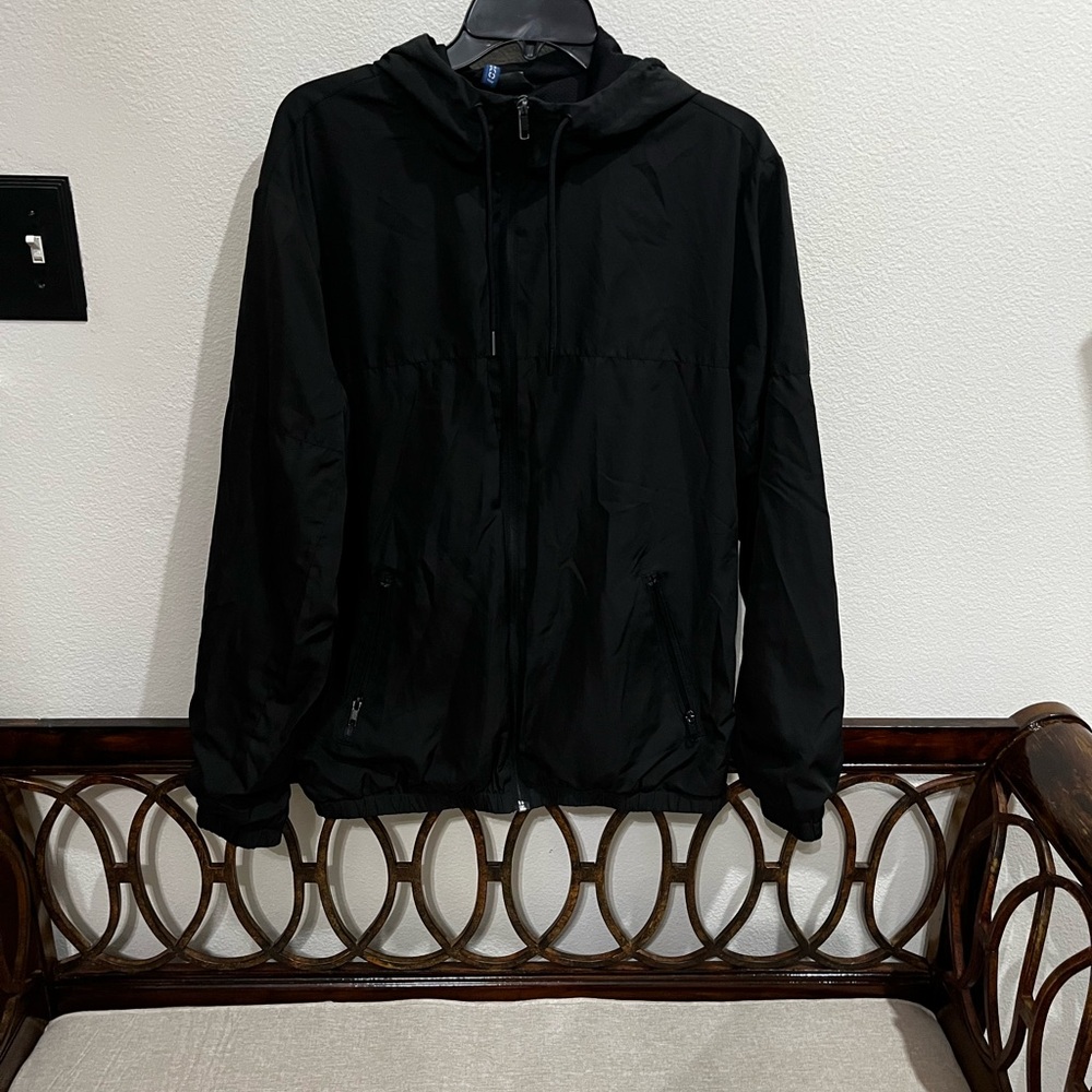 H&M Black Windbreaker Jacket for Men